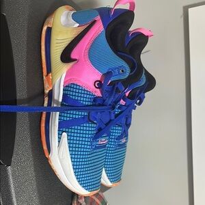 Vibrant Blue and Pink Athletic Sneakers